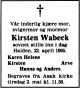 Dødsannonse Kirsten Wabeck