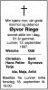 Dødsannonse Øyvor Riege