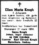 Dødsannonse Ellen Marie Krogh