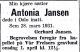 Dødsannonse Antonia Jansen