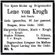 Dødsannonse Lene von Krogh