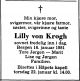 Dødsannonse Lilly von Krogh