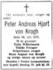 Dødsannonse Peter Andreas Hjort von Krogh