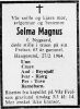 Dødsannonse Selma Magnus