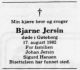 Dødsannonse Bjarne August Jersin