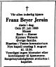 Dødsannonse Franz Beyer Jersin