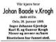 Dødsannonse Johan Baade von Krogh