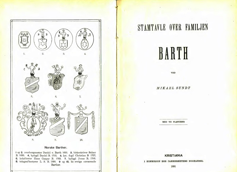 Stamtavle over Familjen Barth ved Mikael Sundt.