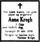 Dødsannonse Anna Krogh