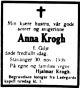 Dødsannonse Anna Krogh