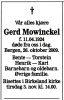 Dødsannonse Gerd Mowinckel